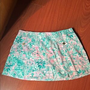 Lilly Pulitzer Pink and Green Mini Skirt size Large